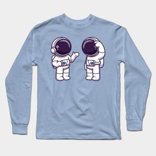 Astronauts Talking Cartoon Long Sleeve T-Shirt